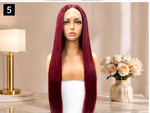 SYN005, Jemi Lace Front Wig – 99J Straight