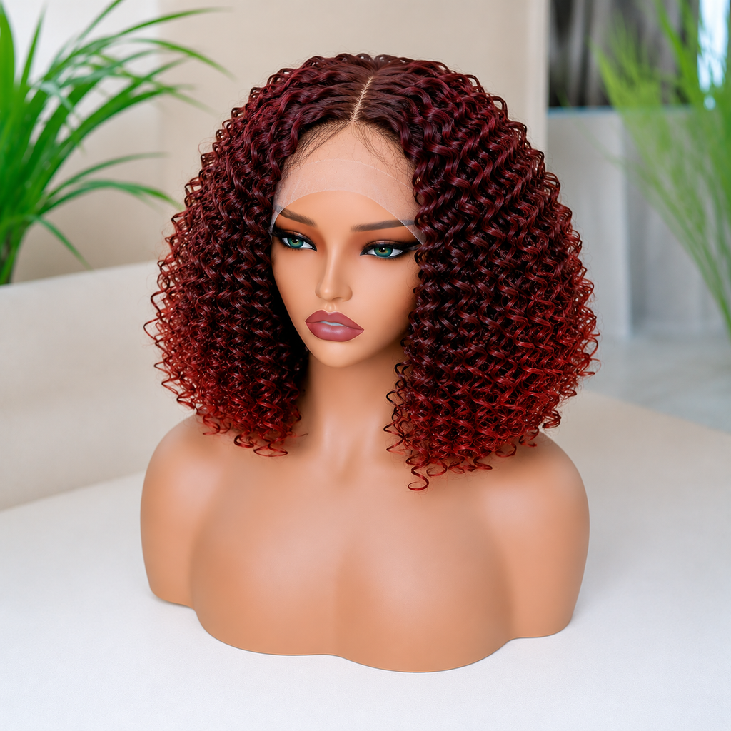SYN022, MT2/350 Curly Bob Lace Front Synthetic Wig – 16 Inches