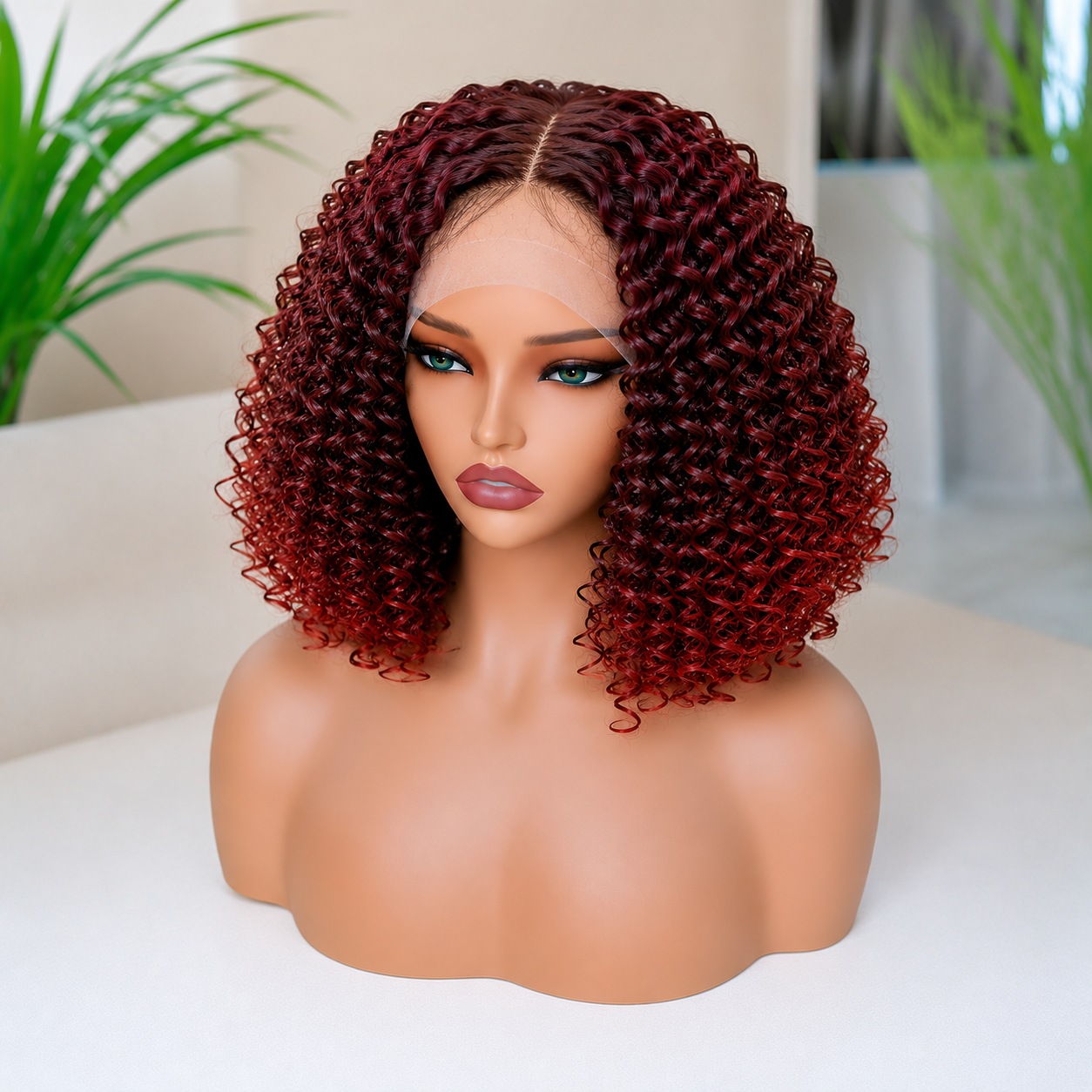 SYN022, MT2/350 Curly Bob Lace Front Synthetic Wig – 16 Inches