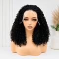 HH032, Natural Color Curly Lace Front Wig – 16 Inches | 100% Human Hair
