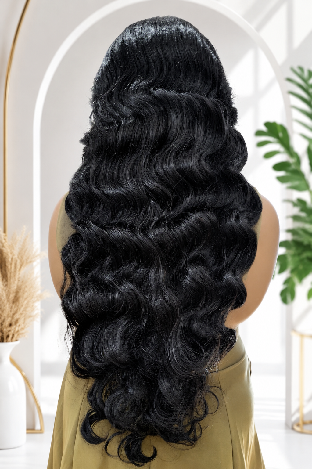 SYN010, Jemi Lace Front Wig – 1B