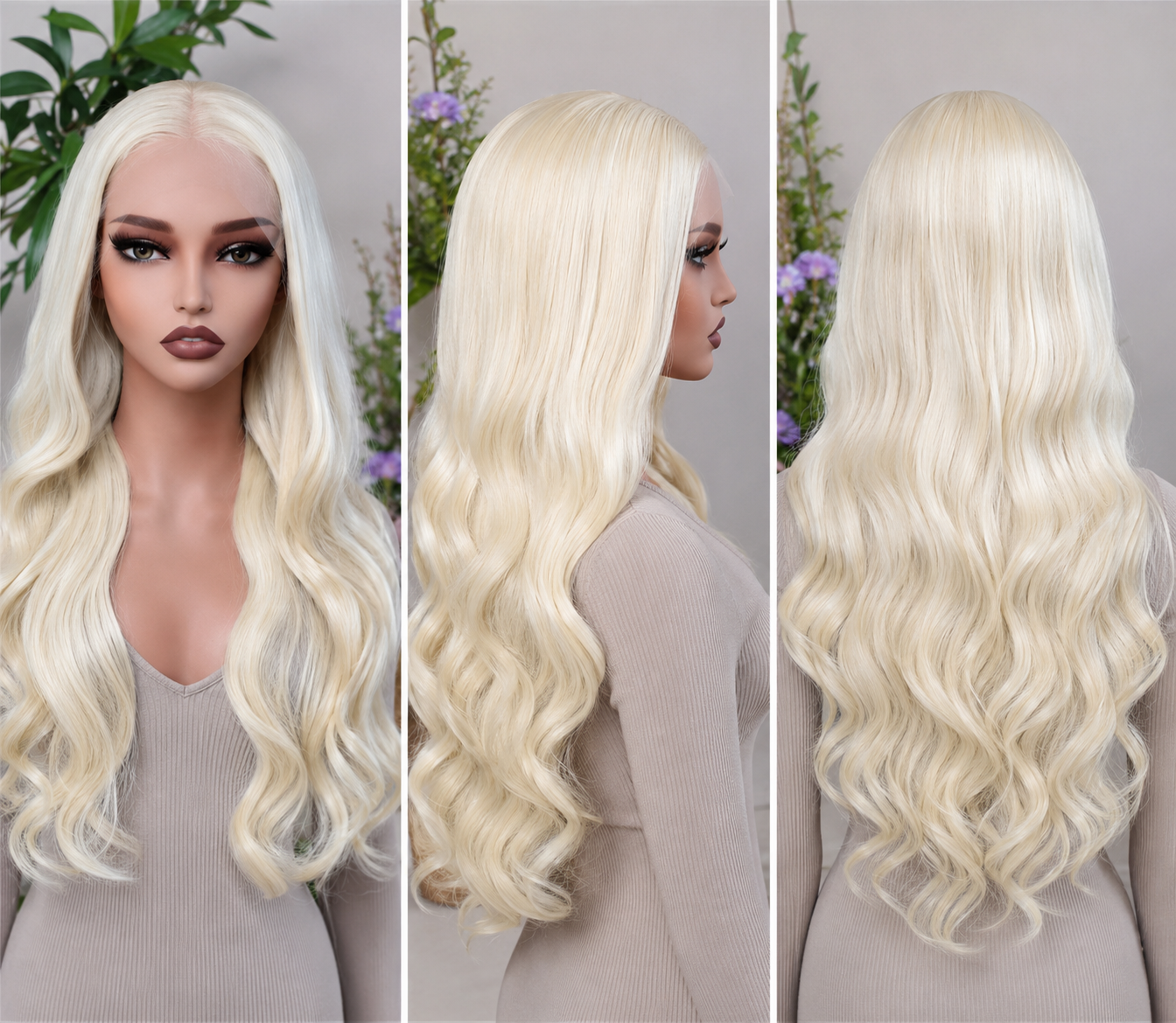 SYN008, Jemi Lace Front Wig – Platinum
