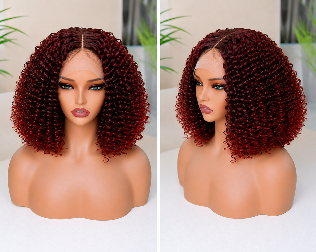 SYN022, MT2/350 Curly Bob Lace Front Synthetic Wig – 16 Inches