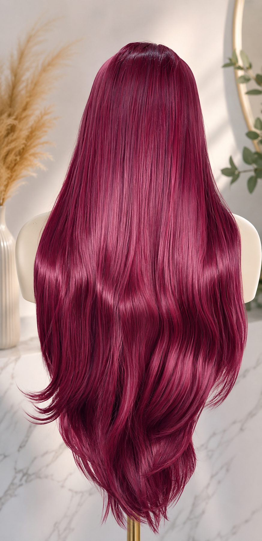 SYN005, Jemi Lace Front Wig – 99J Straight