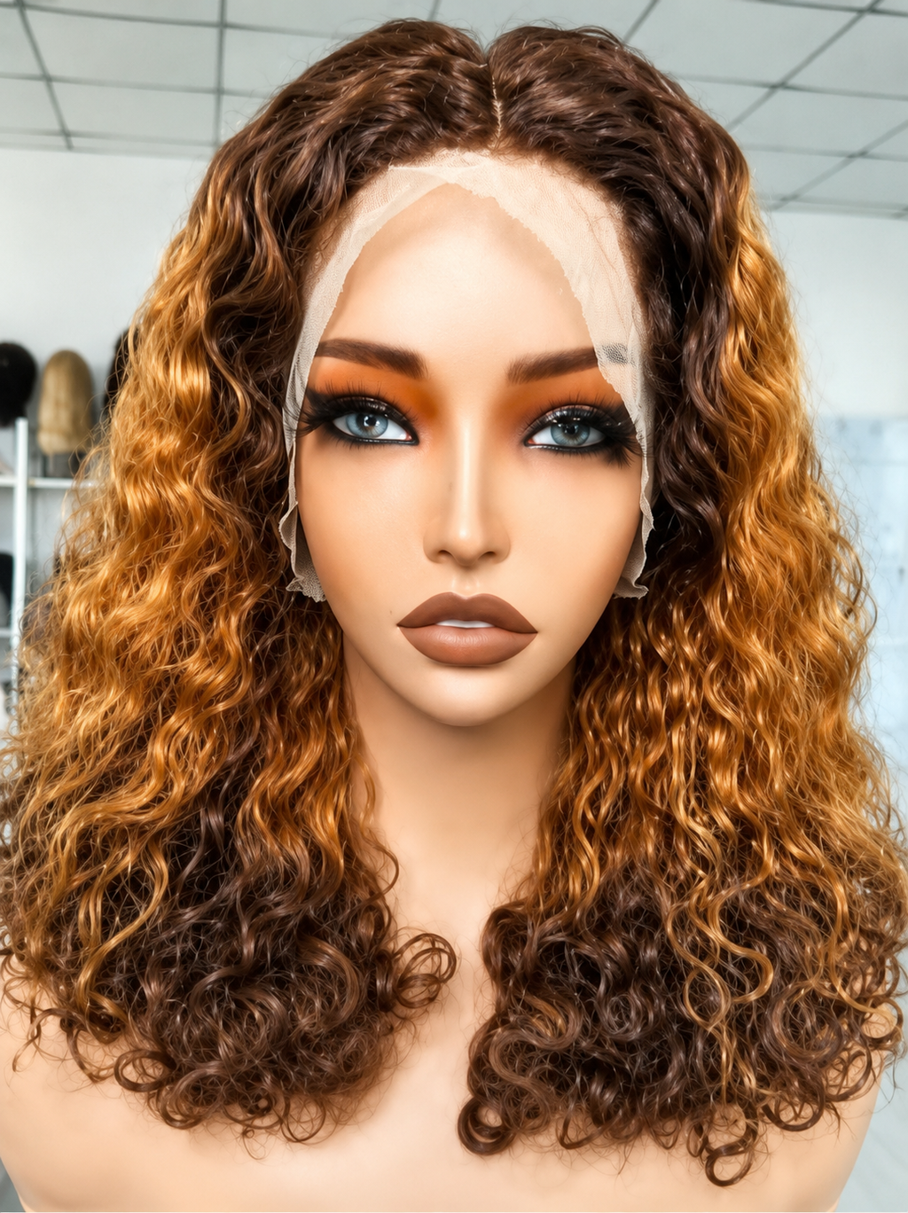 HH005, T4/30/4 Curly Lace Front Wig – 20 Inches | 100% Human Hair