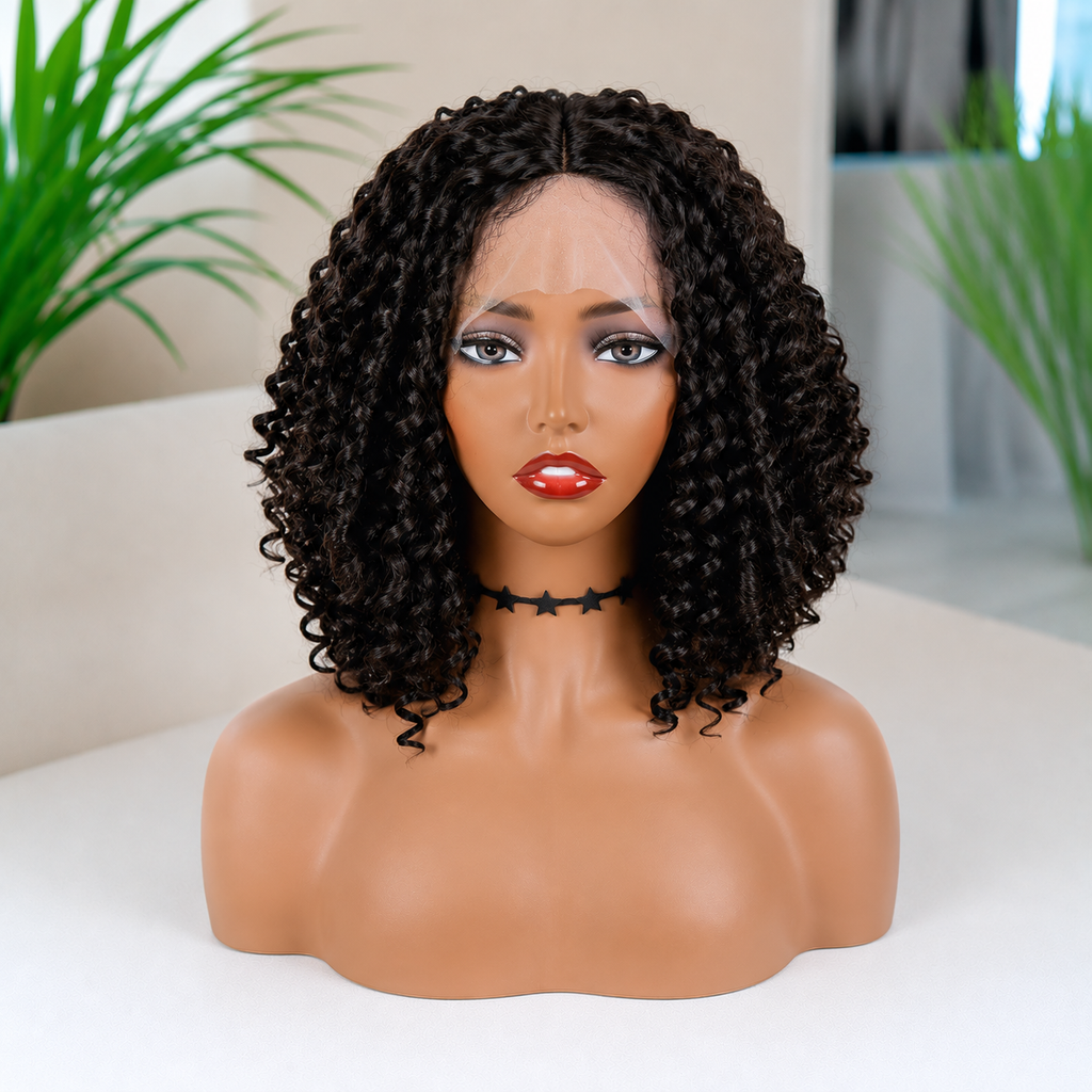 SYN021, Color 2 Curly Bob Lace Front Synthetic Wig – 16 Inches
