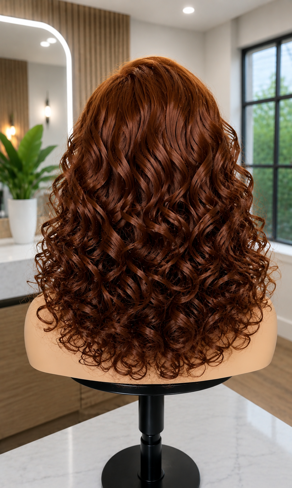 HH012, Color 4 Curly Human Hair Wig – 16 Inches