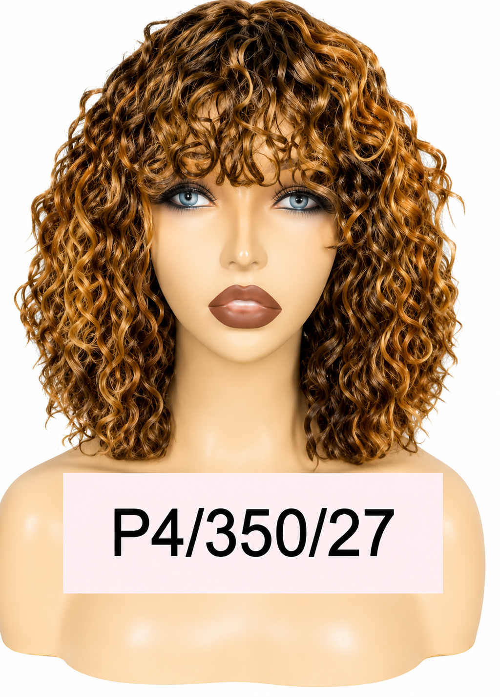 HH037, P4/350/27 Curly Bob Wig – 12 Inches | Glueless | 100% Human Hair