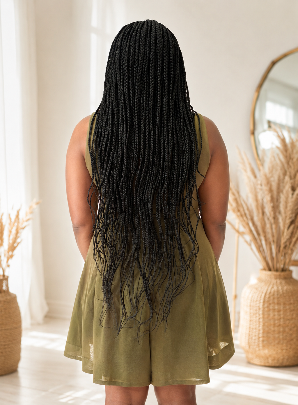 SYN012, Jemi Lace 360 – 1B Boho Knotless Braids