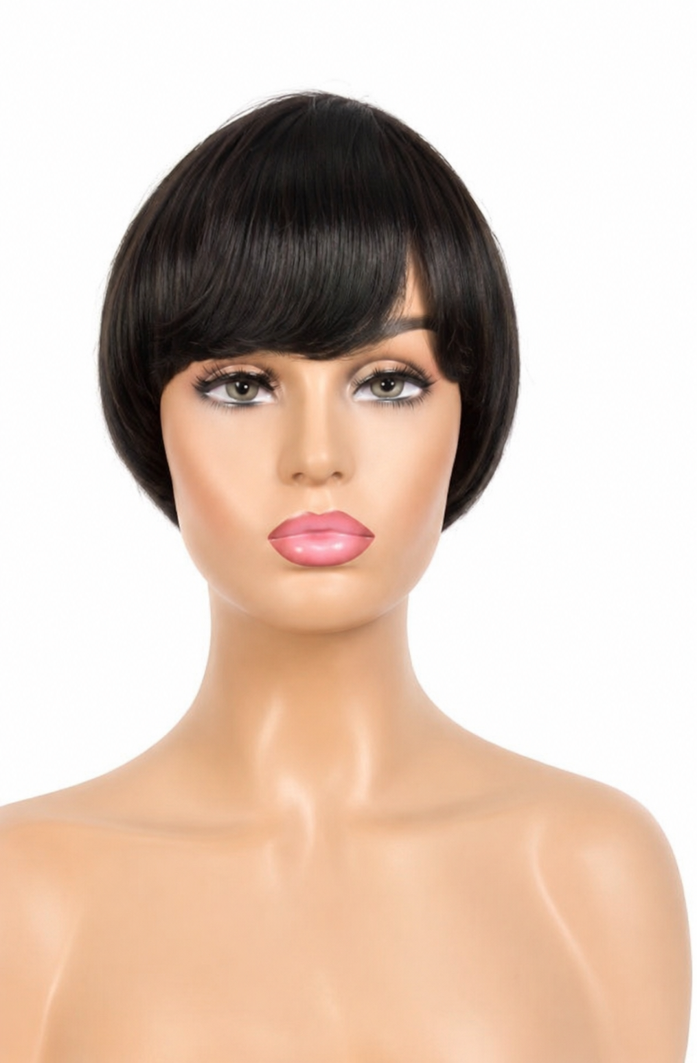 HH041, Natural Color 8-Inch Glueless Human Hair Bob Wig