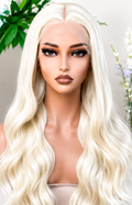 SYN008, Jemi Lace Front Wig – Platinum