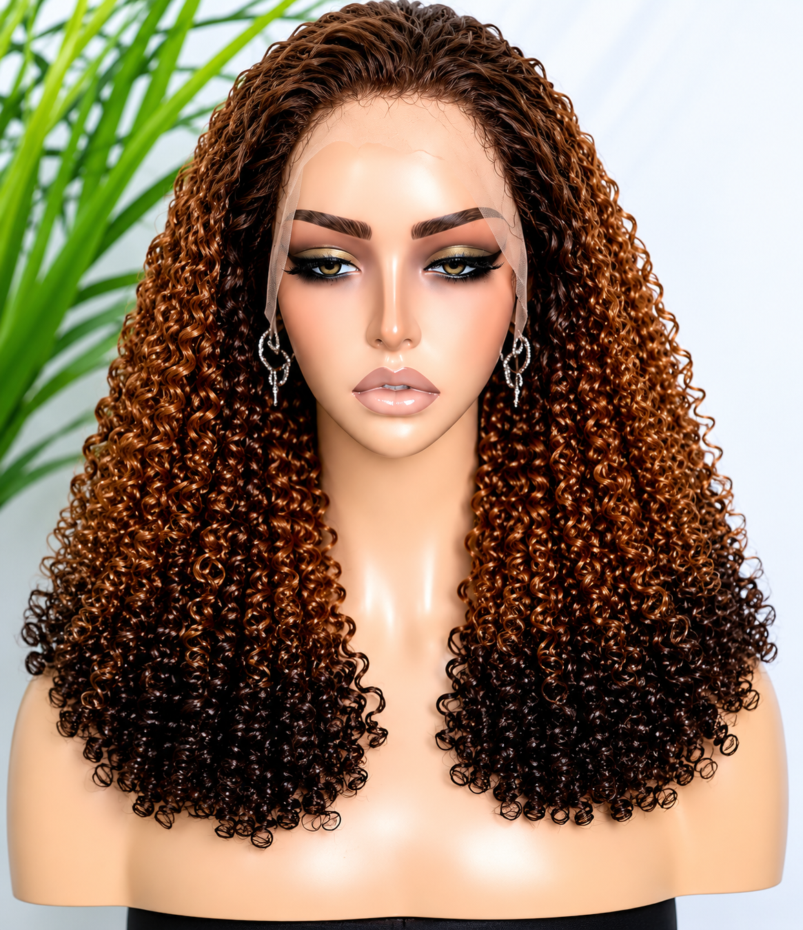 HH031, T4/30/4 Curly Human Hair Wig – 16 Inches