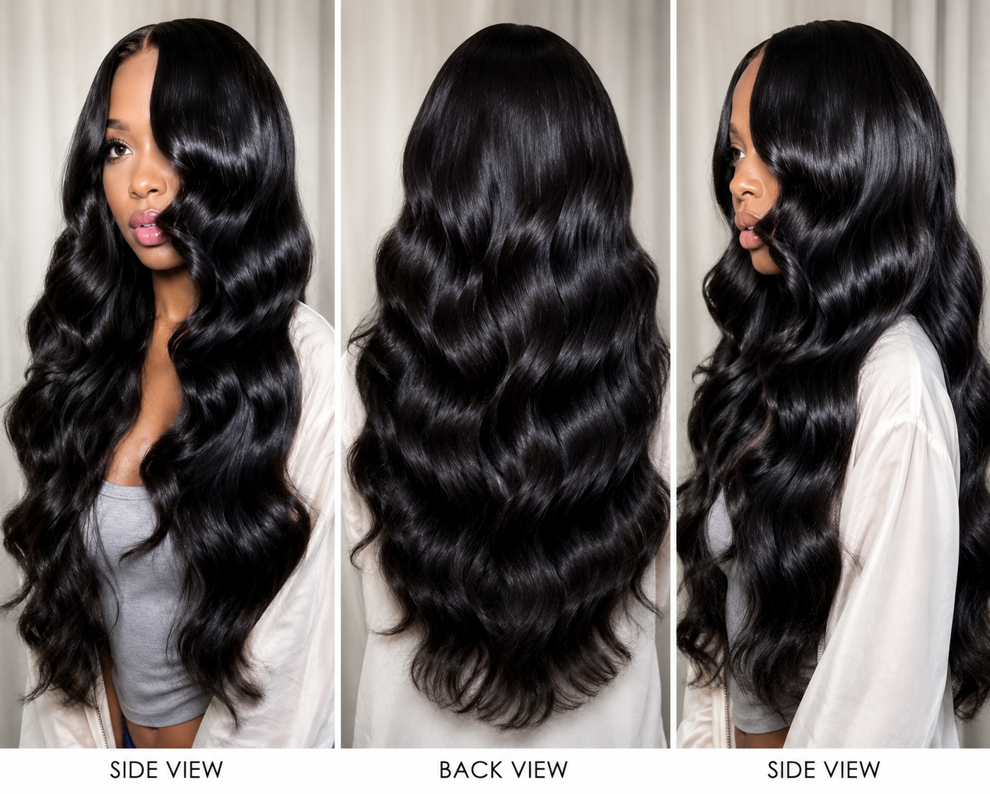 HH028, Natural Color 28-Inch Human Hair Wig