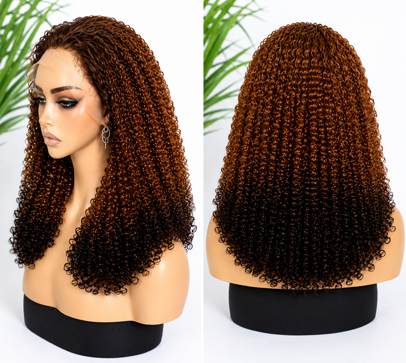 HH031, T4/30/4 Curly Human Hair Wig – 16 Inches