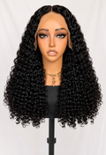 HH001, 24-Inch Deep Curly Human Hair Wig – Natural Color