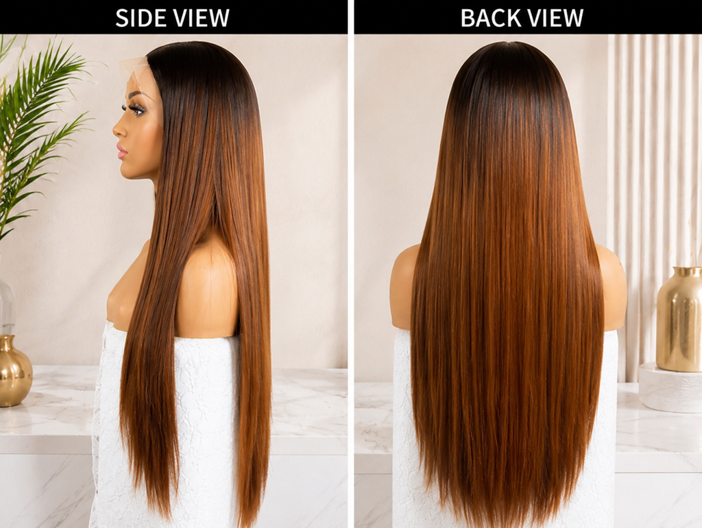 SYN015, 26 Inches 1B/30/27 Caramel Brown Luxury Wig