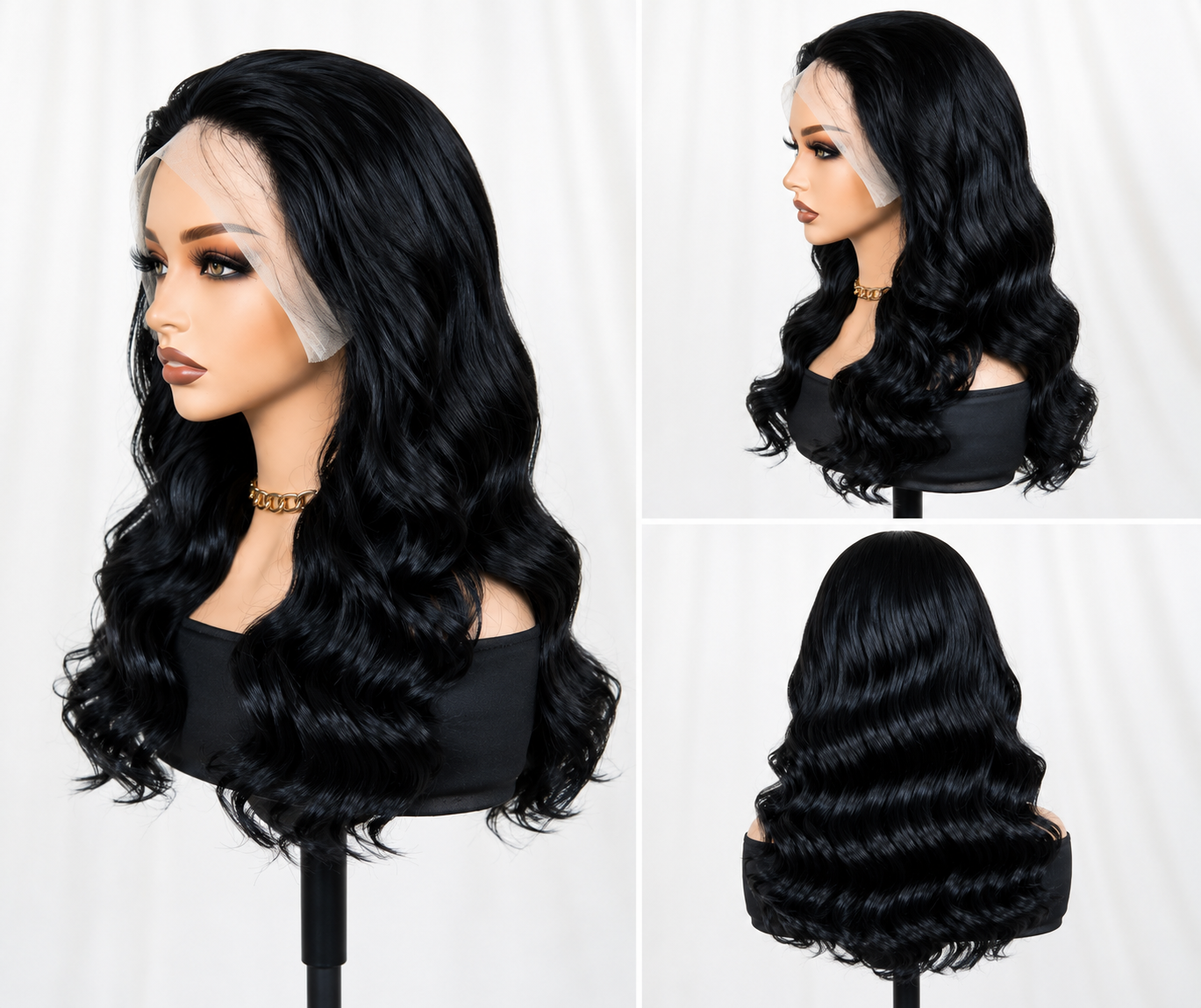 HH042, Natural Color 20-Inch Lace Front Human Hair Wig
