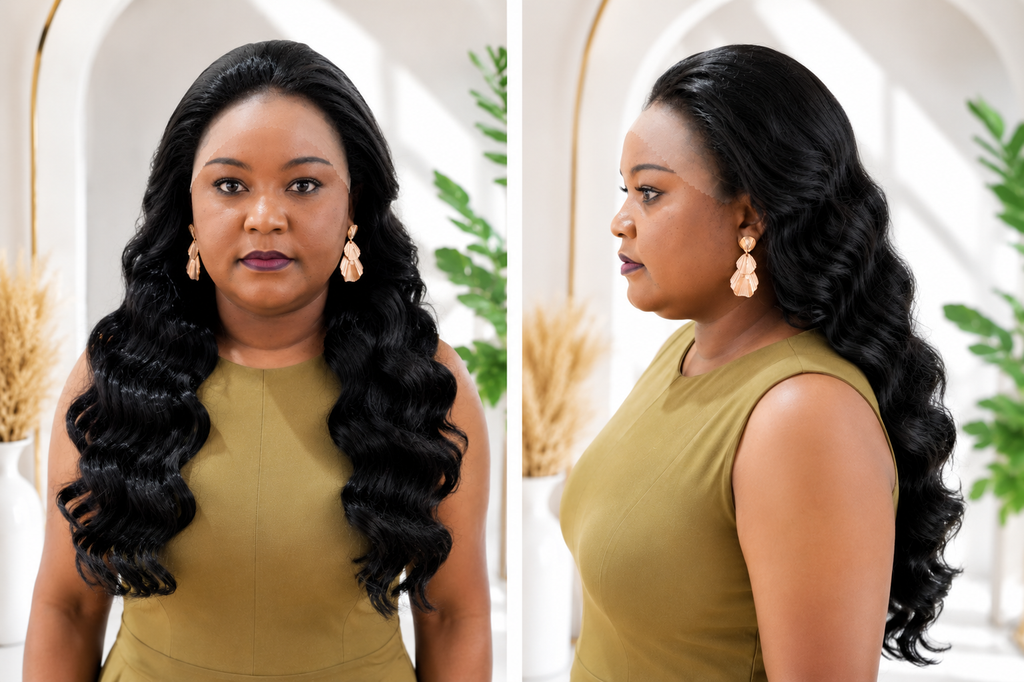 SYN010, Jemi Lace Front Wig – 1B