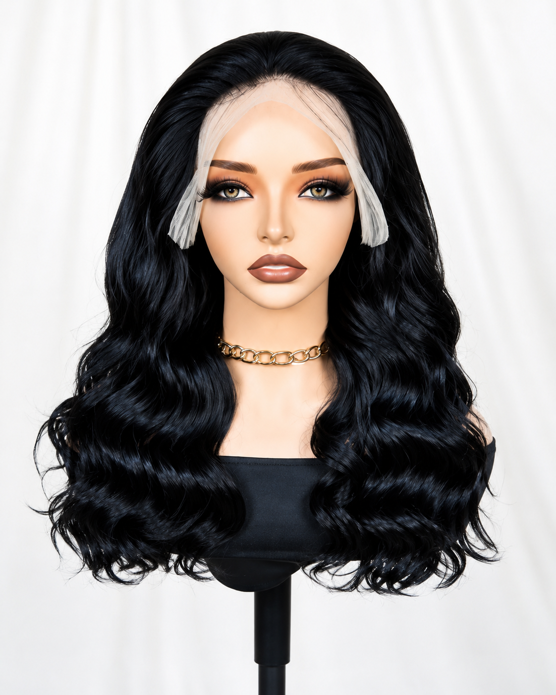 HH042, Natural Color 20-Inch Lace Front Human Hair Wig
