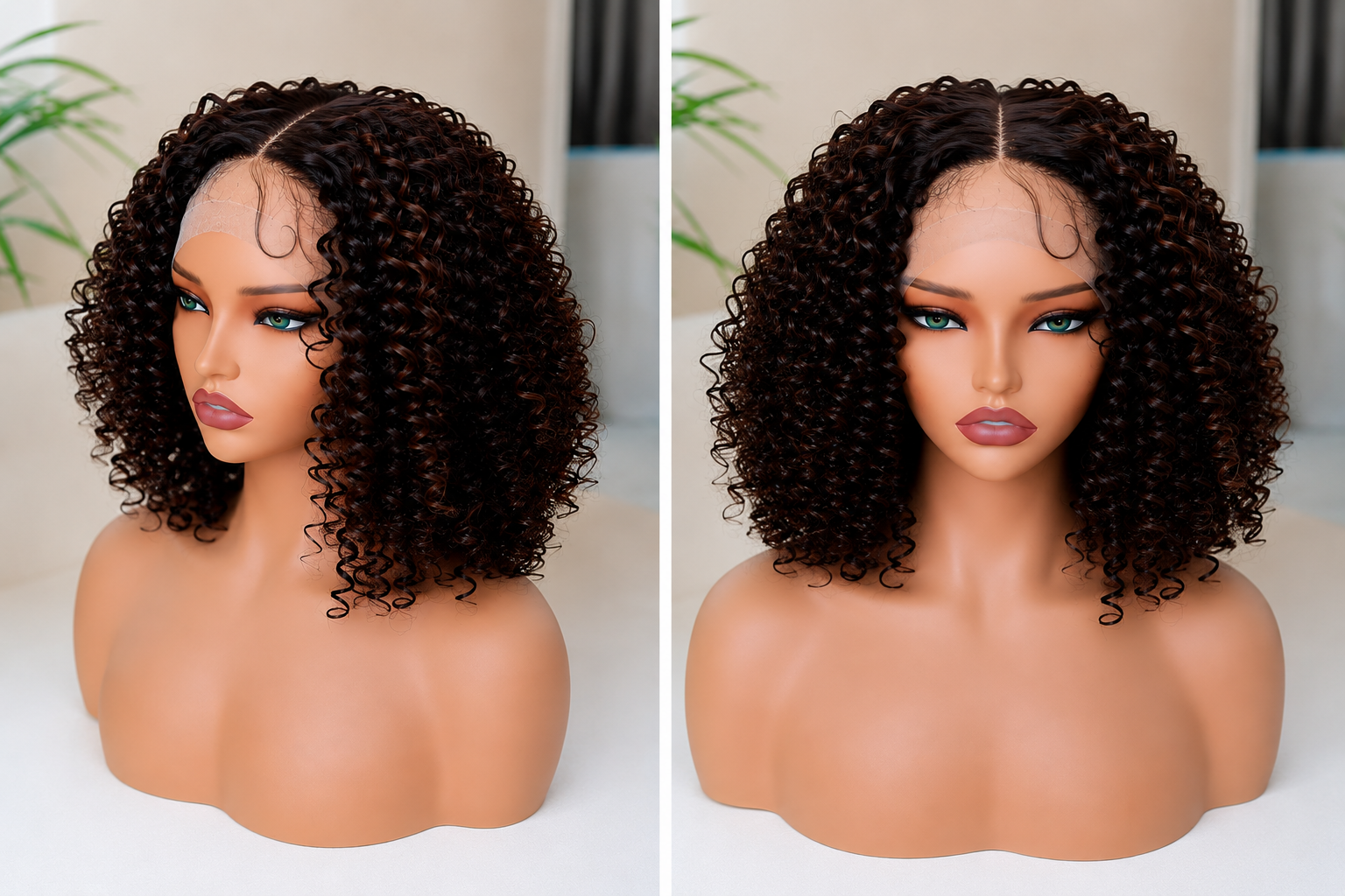 SYN024, F4/30 Curly Bob Lace Front Wig – 16 Inches