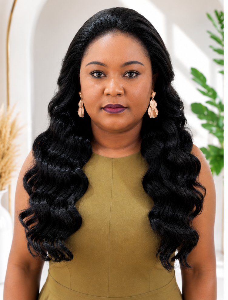 SYN010, Jemi Lace Front Wig – 1B