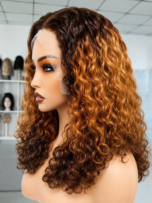 HH005, T4/30/4 Curly Lace Front Wig – 20 Inches | 100% Human Hair
