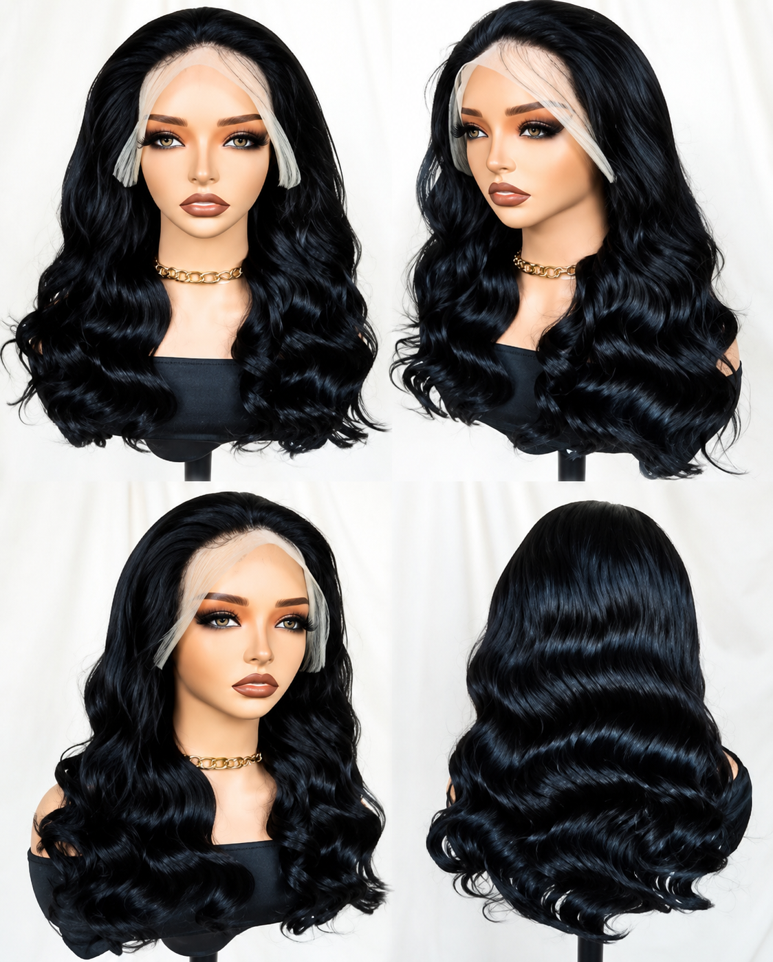 HH042, Natural Color 20-Inch Lace Front Human Hair Wig