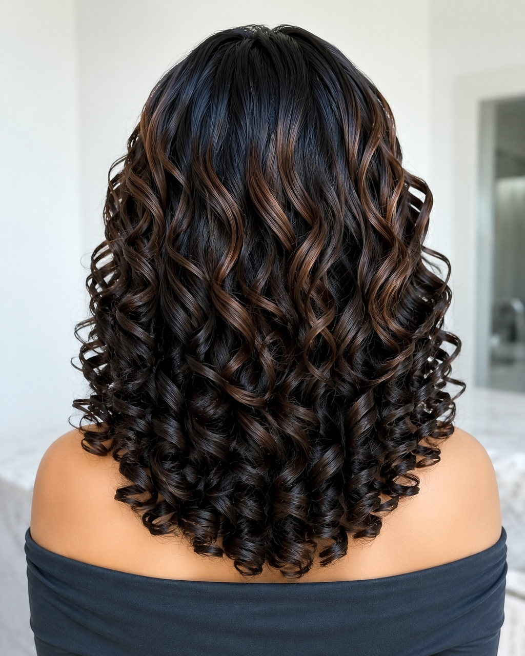 HH007, F1B/30 Highlight Curly Bob Lace Front Wig – 20 Inches | 100% Human Hair