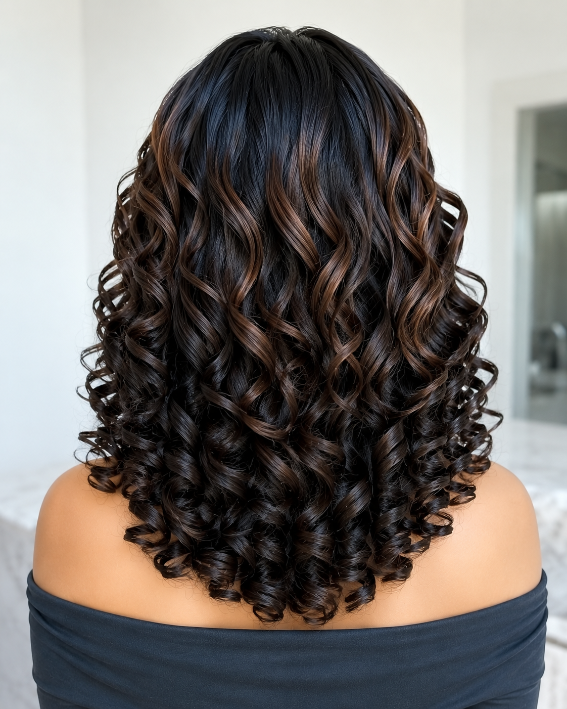 HH007, F1B/30 Highlight Curly Bob Lace Front Wig – 20 Inches | 100% Human Hair