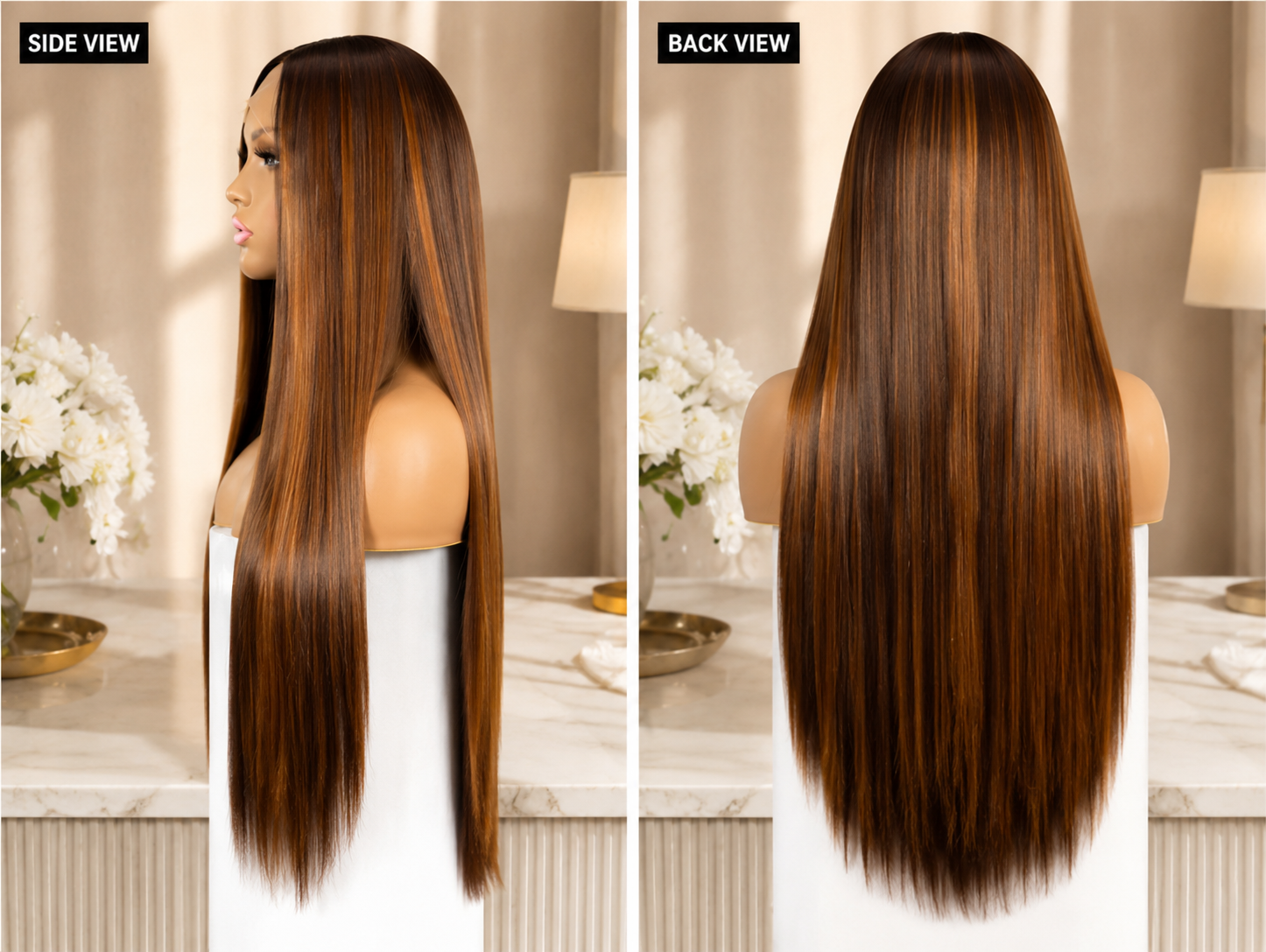SYN003, OP27 Premium Straight Synthetic Wig
