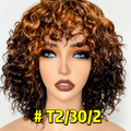 HH036, T2/30/2 Curly Bob Wig – 12 Inches | Glueless | 100% Human Hair